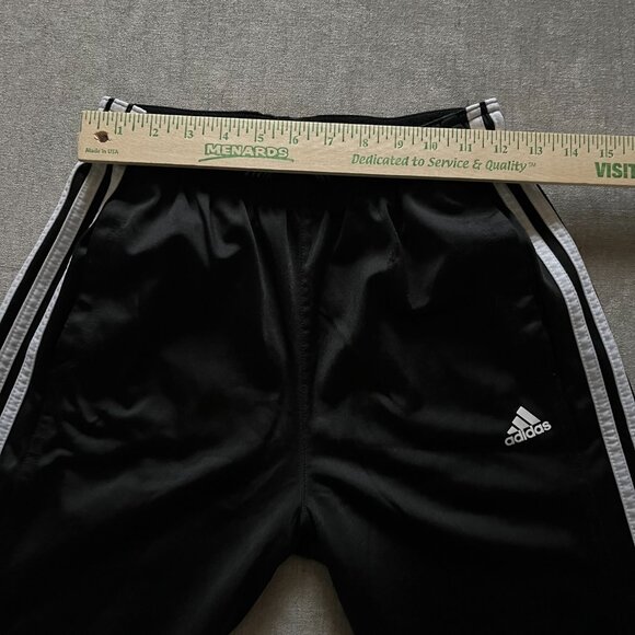 Adidas Track Running Pants Men Small Black White Stripes Ankle Zip Jogger - Picture 6 of 7